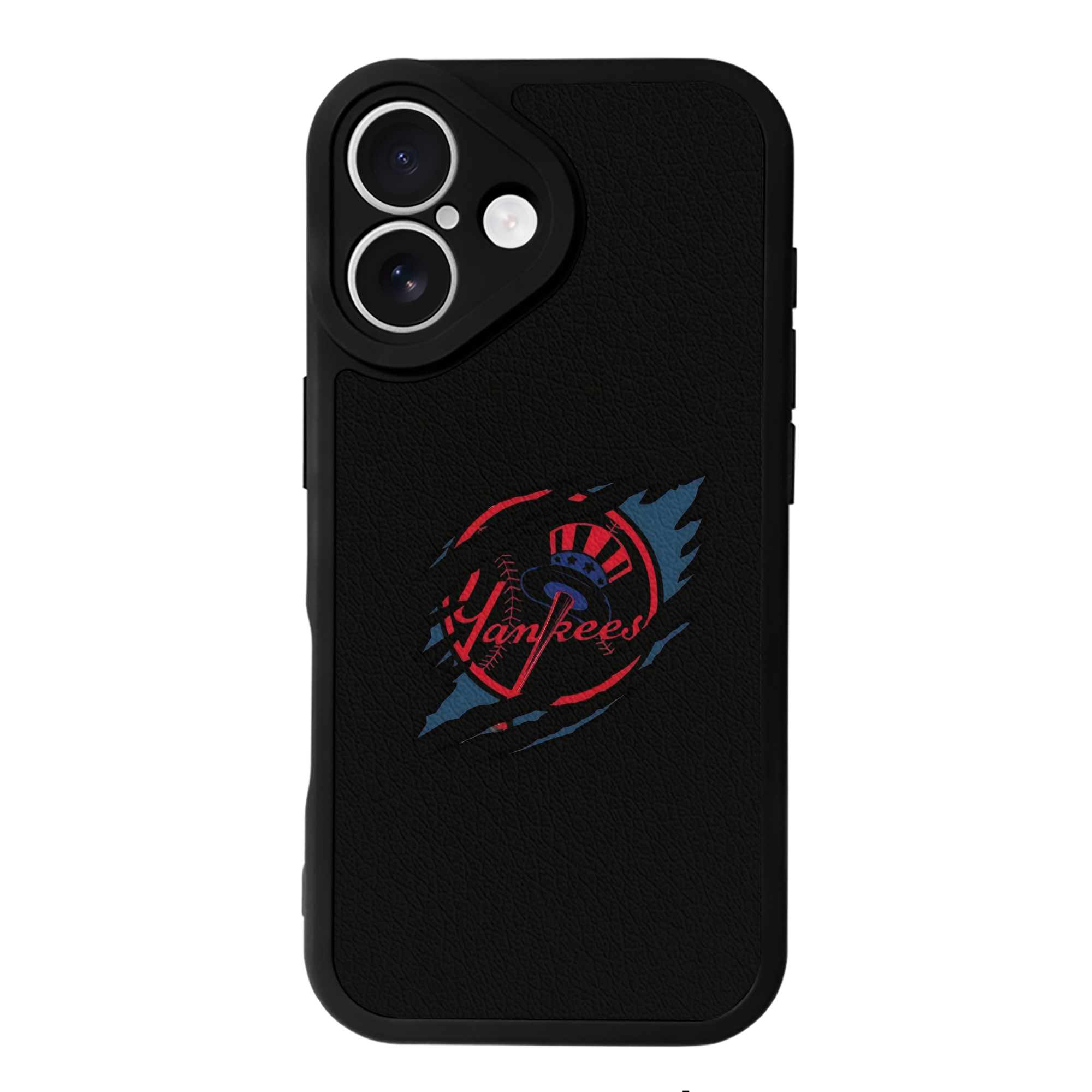 New York Yankees Claw Logo IPhone 16 Silicone Leather Case – UV Print, Lambskin Texture – Perfect Fit, Wireless Charging Compatible, Scratch Resistant, Precise Cutouts – Stylish Protection For IPhone 16